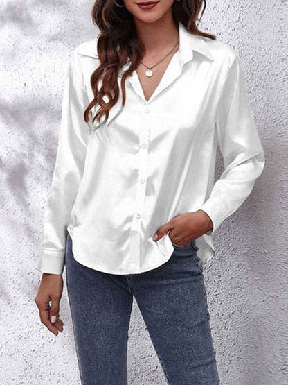 Chelsea | Satijnen Knoopblouse voor Dames