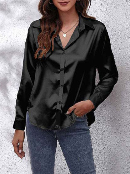 Chelsea | Satijnen Knoopblouse voor Dames