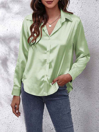 Chelsea | Satijnen Knoopblouse voor Dames