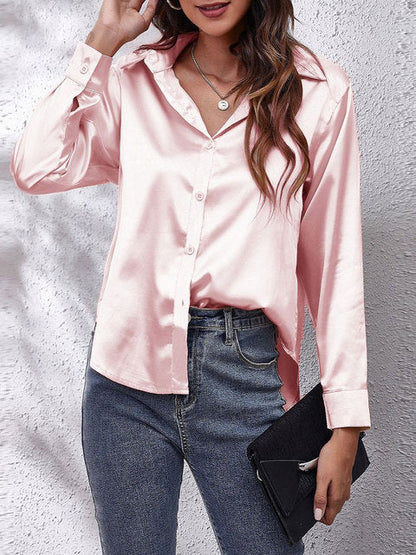 Chelsea | Satijnen Knoopblouse voor Dames