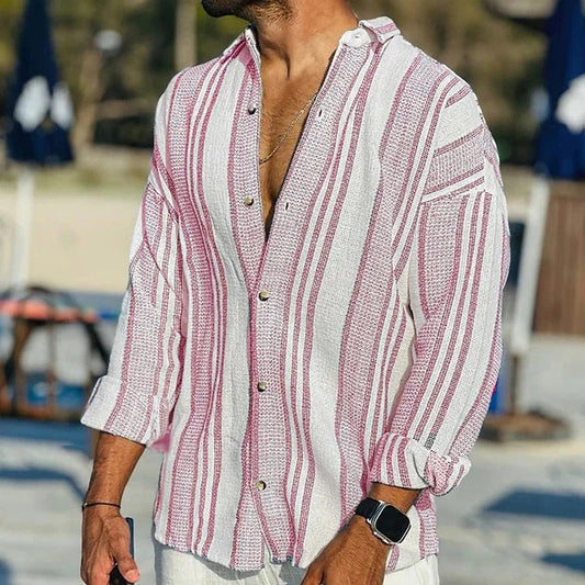 Juliana | Gestreept Button-Up Strandshirt
