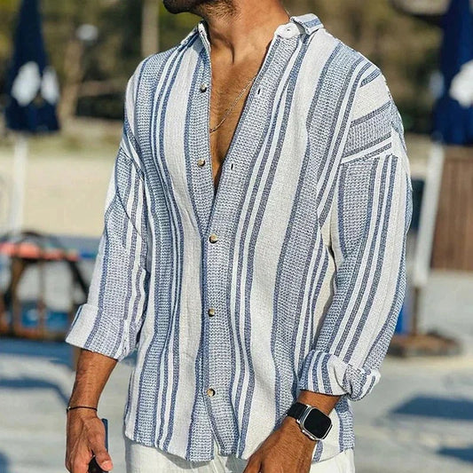 Juliana | Gestreept Button-Up Strandshirt