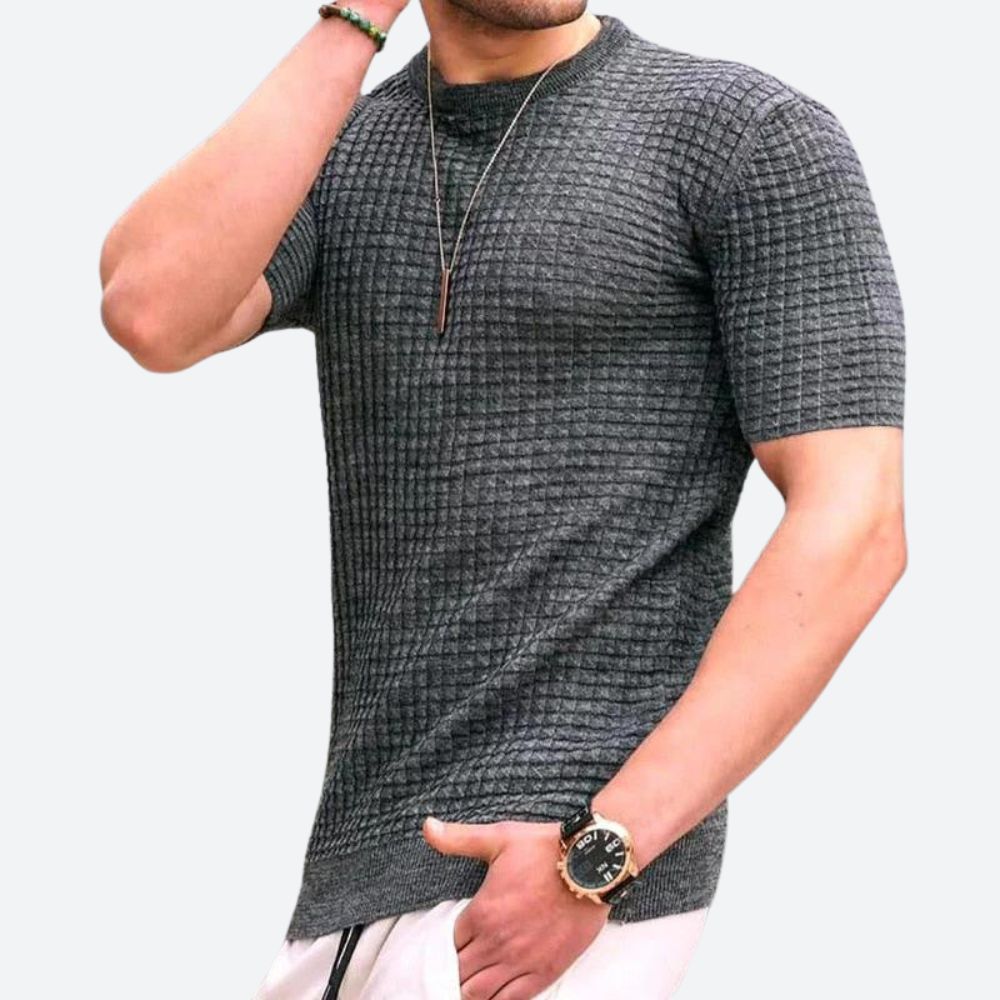 Topman | Stijlvol Gebreid T-shirt met Ruitpatroon