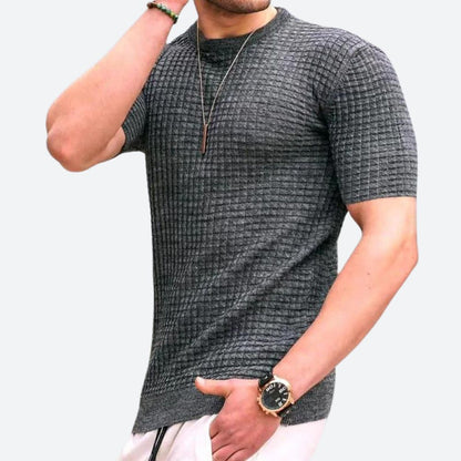 Topman | Stijlvol Gebreid T-shirt met Ruitpatroon