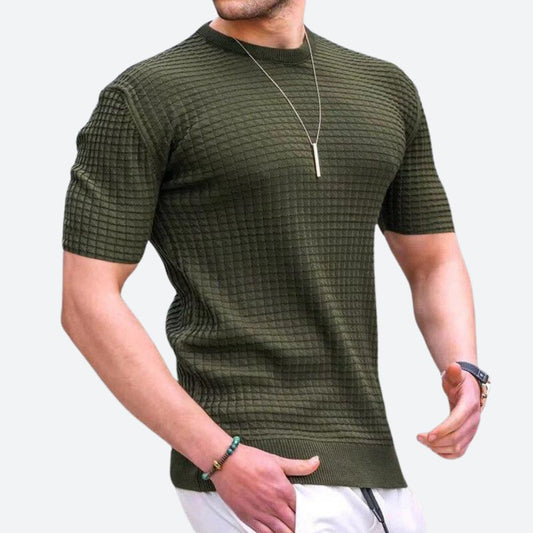 Topman | Stijlvol Gebreid T-shirt met Ruitpatroon