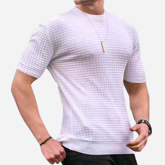 Topman | Stijlvol Gebreid T-shirt met Ruitpatroon