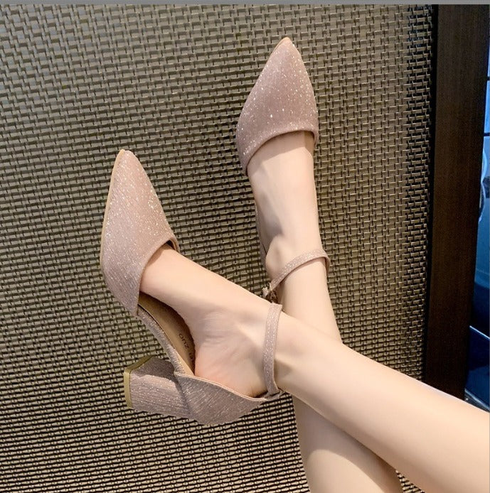 Natalie | Glitter Blokhakken Schoenen