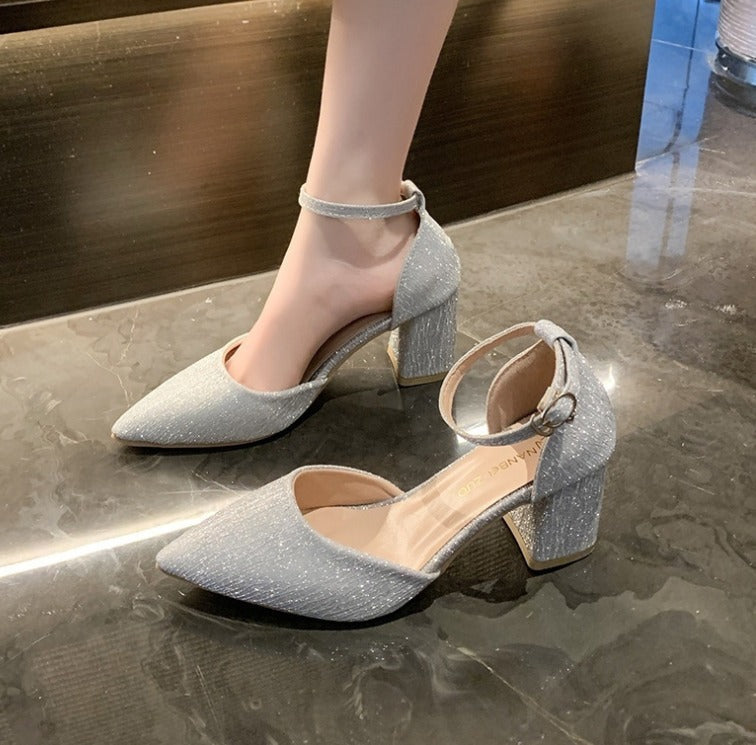 Natalie | Glitter Blokhakken Schoenen