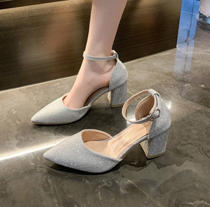 Natalie | Glitter Blokhakken Schoenen