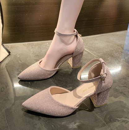 Natalie | Glitter Blokhakken Schoenen