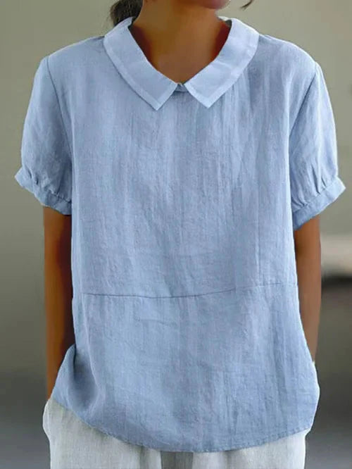 Mila | Stijlvolle Blouse met Ronde Kraag