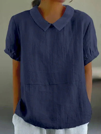 Mila | Stijlvolle Blouse met Ronde Kraag