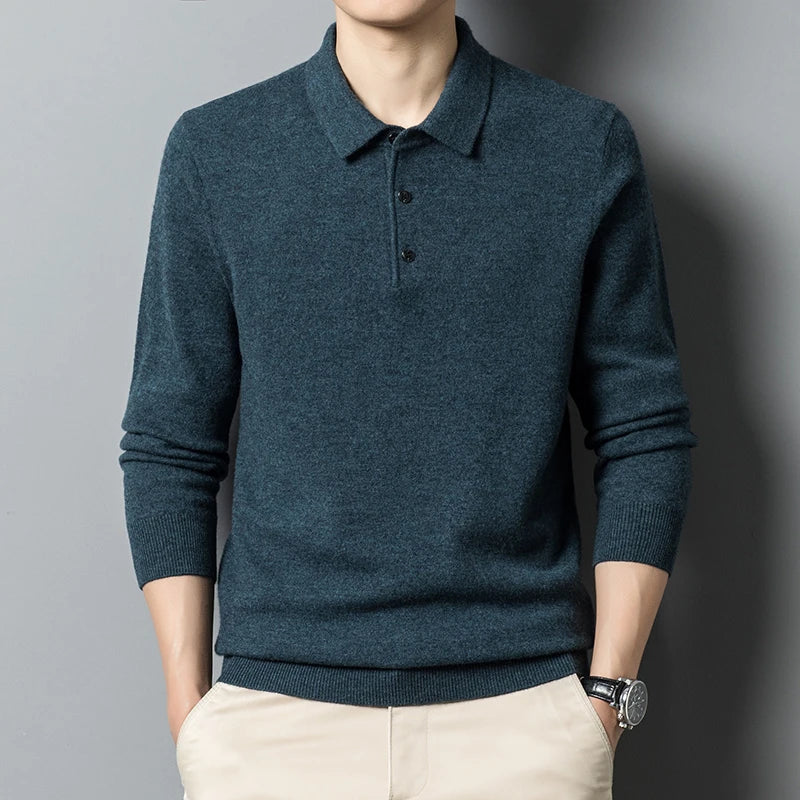 Premium | Heren polo trui wolmix