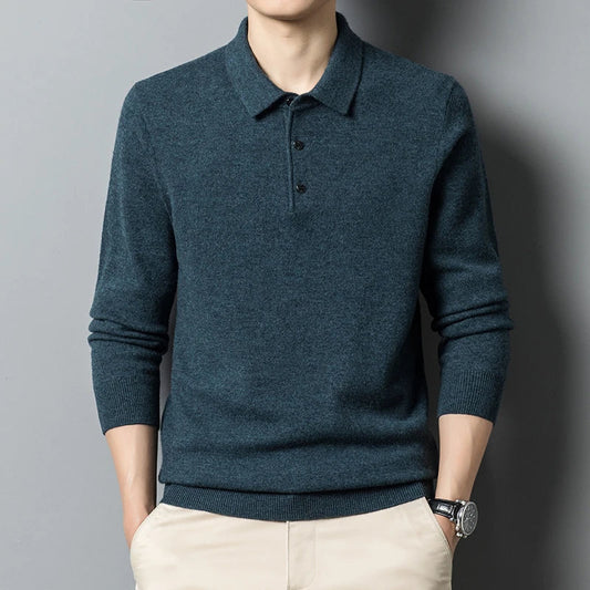 Premium | Heren polo trui wolmix
