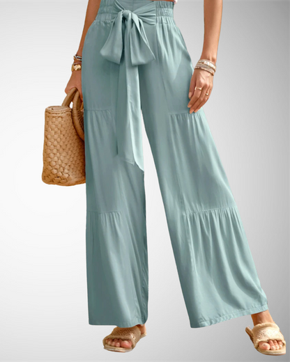 Linda | Dames Lente Casual Wijde Broek met Hoge Taille