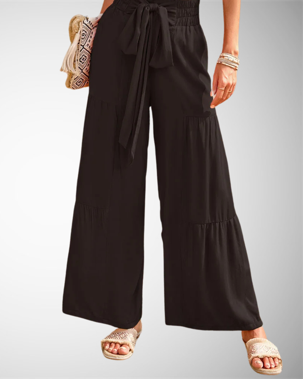 Linda | Dames Lente Casual Wijde Broek met Hoge Taille
