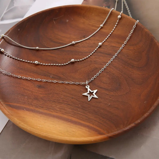 Mary | Gelaagde Zilveren Sterrenketting