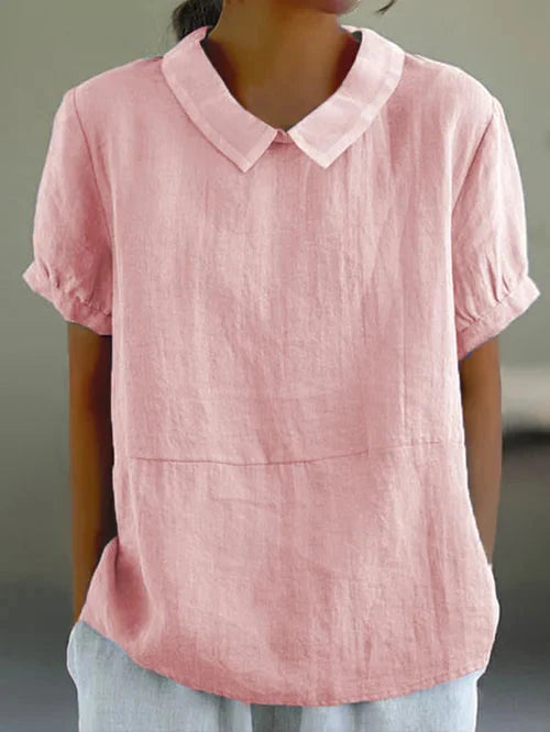 Mila | Stijlvolle Blouse met Ronde Kraag