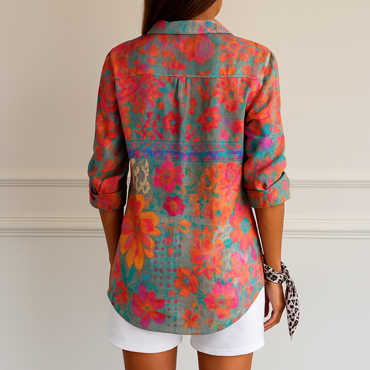 Kylie | Multicolor Knopenblouse Dames