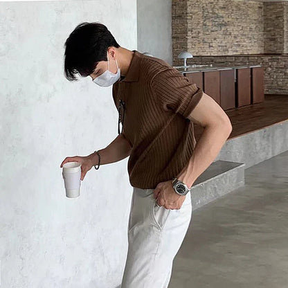 Topman | Stijlvolle Geribde Poloshirt