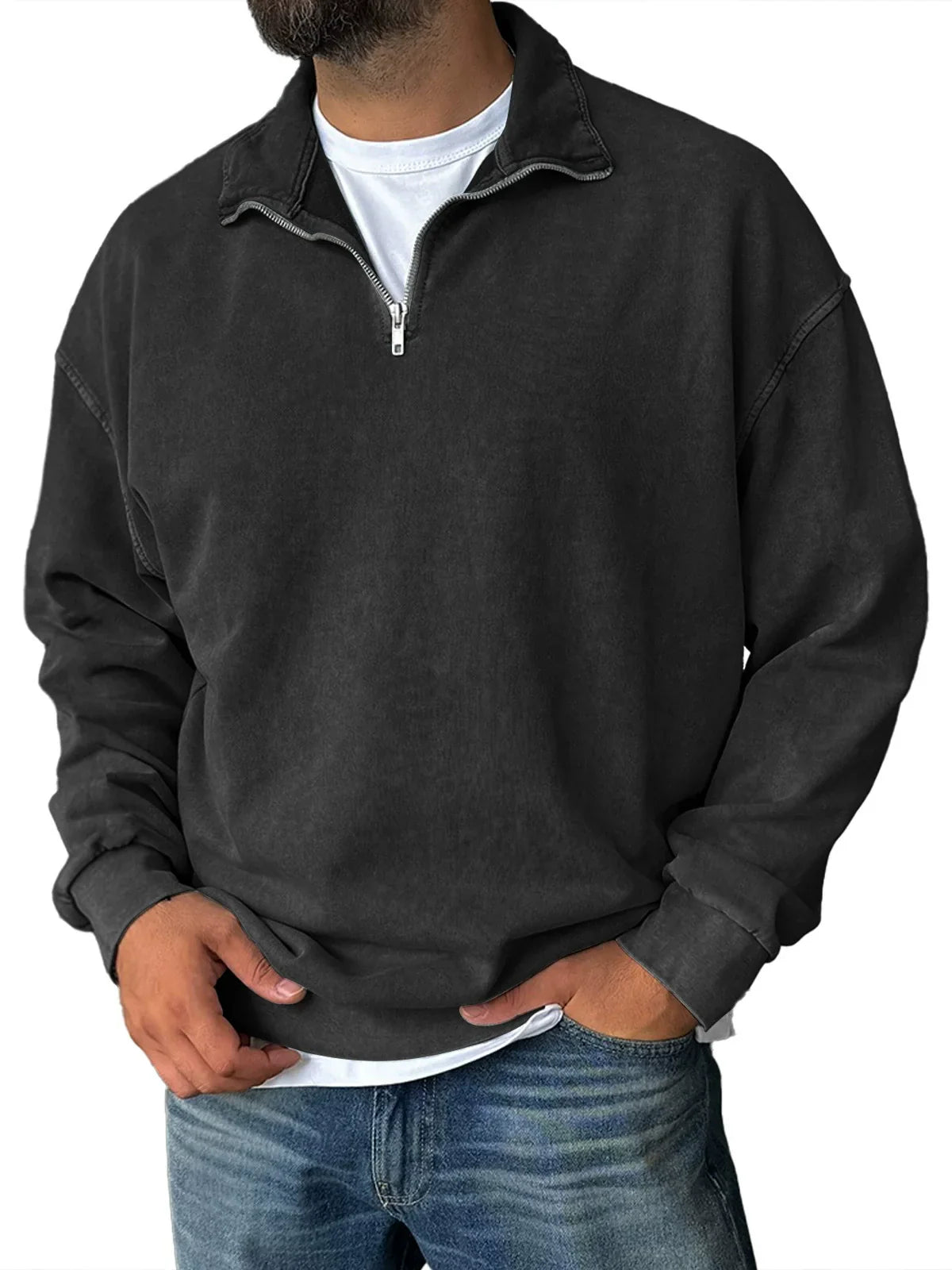 Alex | Heren sweatshirt halve rits