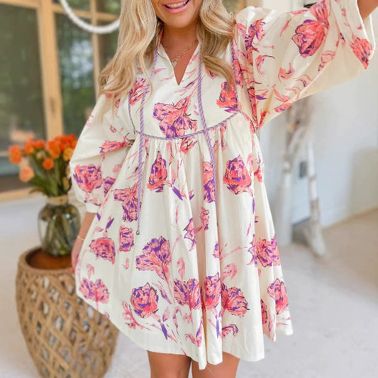 Fiona | Stijlvolle Bloemen Smock Jurk