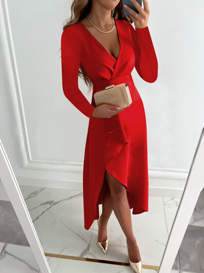 Gaby | Jurk met lange mouwen | Midi