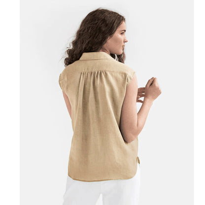 Kaitlyn | Klassieke Mouwloze Blouse met Knopen