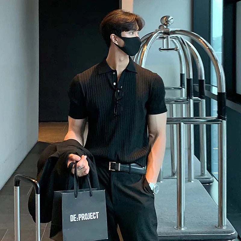 Topman | Stijlvolle Geribde Poloshirt
