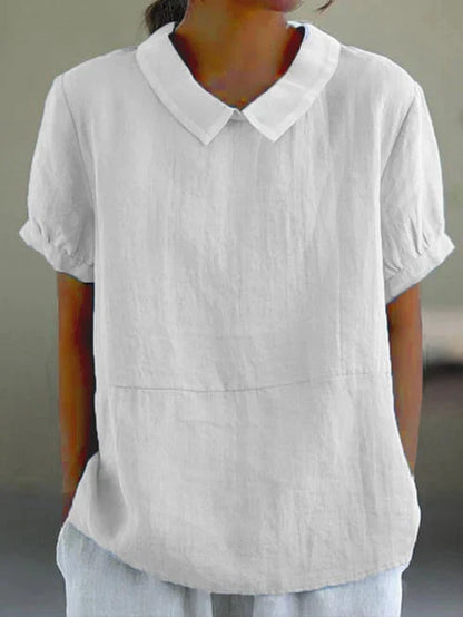 Mila | Stijlvolle Blouse met Ronde Kraag