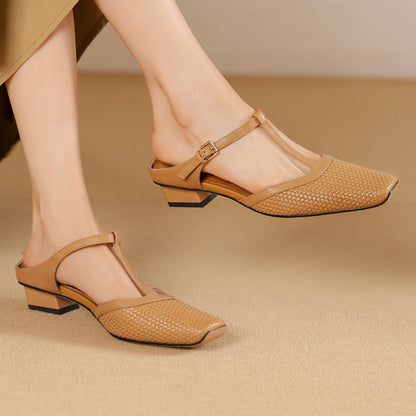 Chloe | Dames T-Strap Hak Sandalen