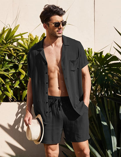 Alex | Casual Zomer Set met Overhemd en Shorts voor Heren