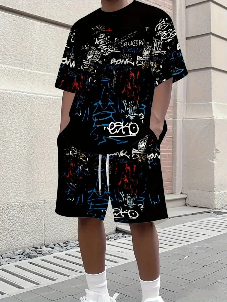 Eli | Stijlvolle Bedrukte T-shirt & Shorts Set