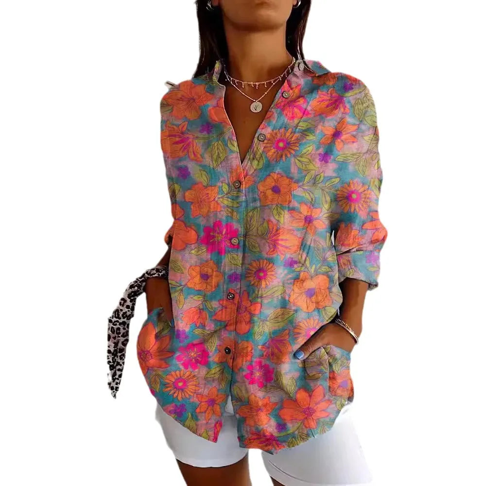 Lydia | Nautisch Shirt met Vissenprint