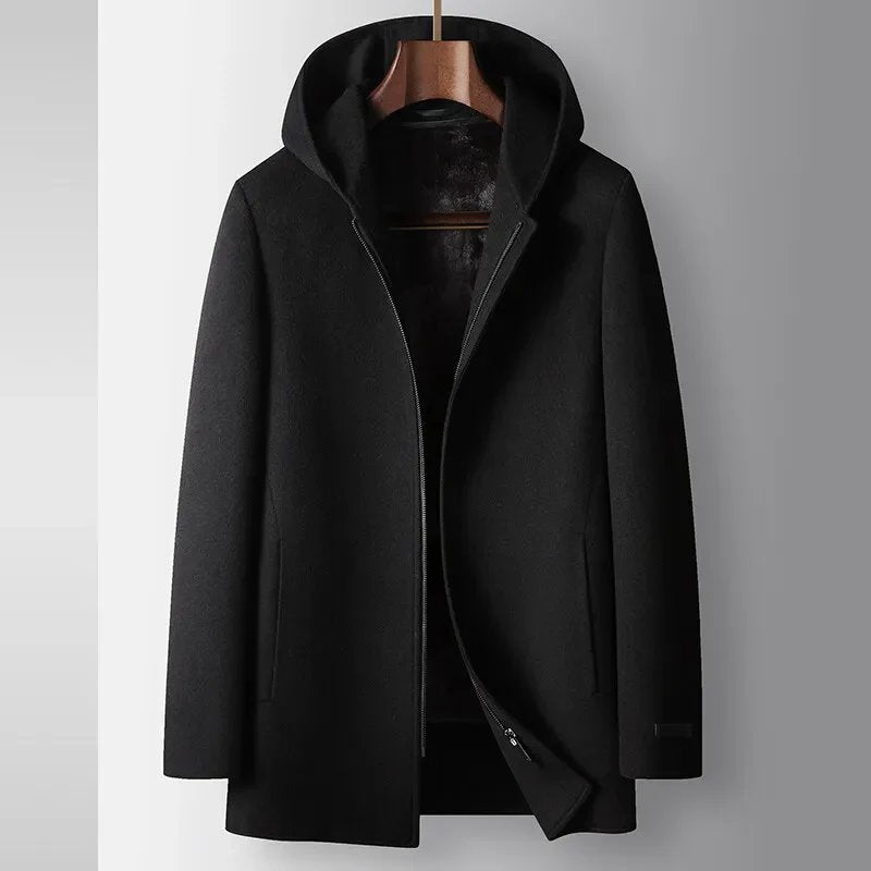 Miles | Heren Wolmantel met Capuchon