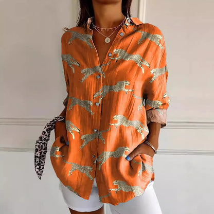 Lydia | Nautisch Shirt met Vissenprint