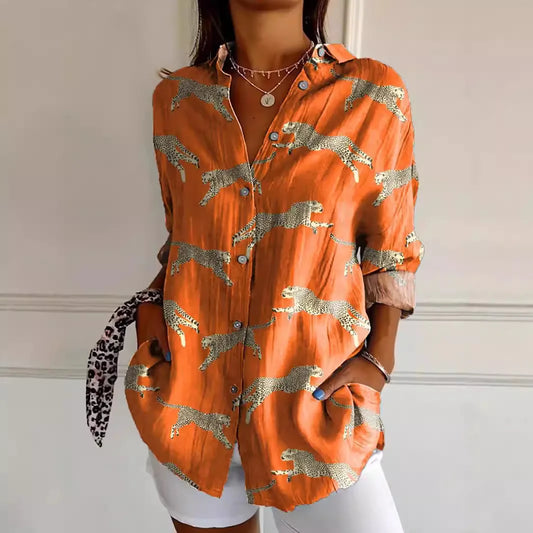 Lydia | Nautisch Shirt met Vissenprint