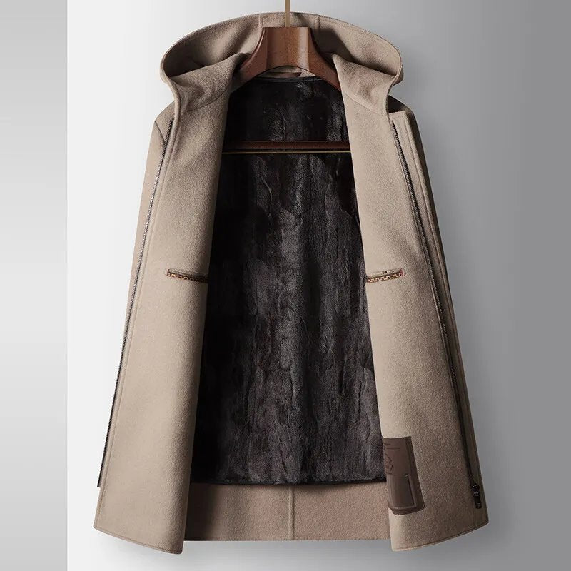 Miles | Heren Wolmantel met Capuchon