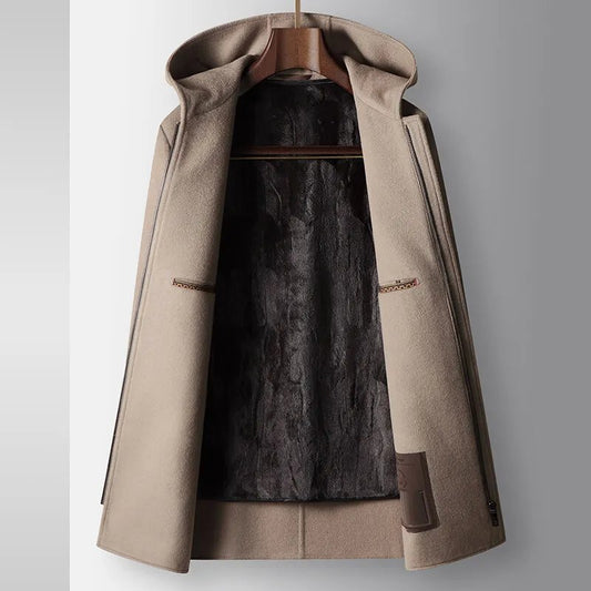 Miles | Heren Wolmantel met Capuchon