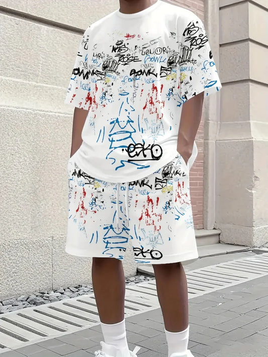 Eli | Stijlvolle Bedrukte T-shirt & Shorts Set