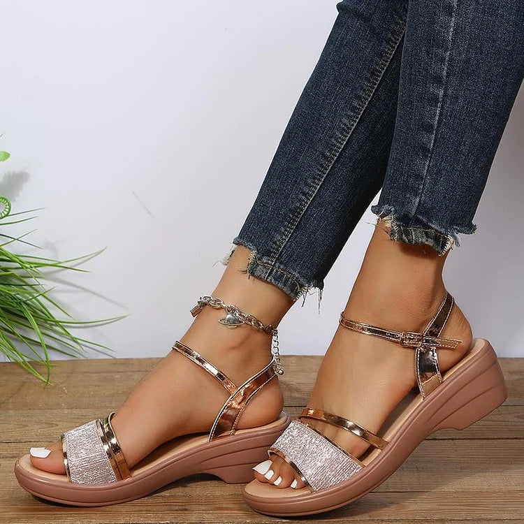 Lucy | Stijlvolle Comfortabele Gespsandalen