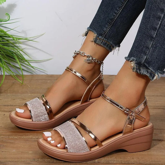 Lucy | Stijlvolle Comfortabele Gespsandalen