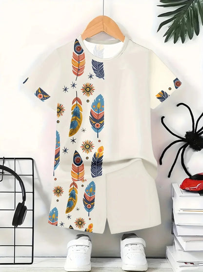 Eli | Stijlvolle Bedrukte T-shirt & Shorts Set