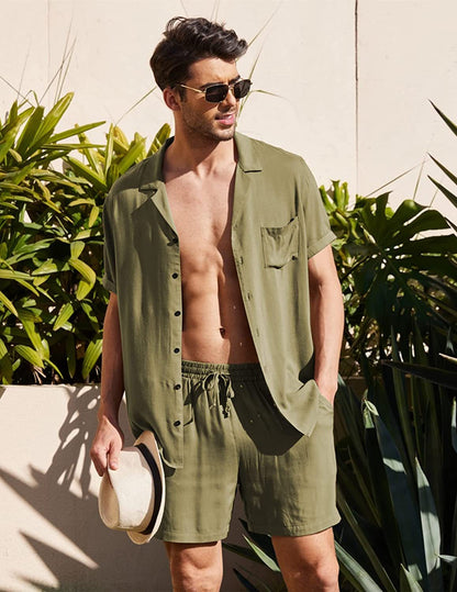 Alex | Casual Zomer Set met Overhemd en Shorts voor Heren