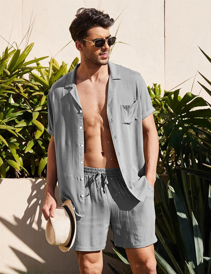Alex | Casual Zomer Set met Overhemd en Shorts voor Heren
