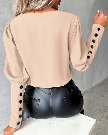 Natalie | Elegante Bluse mit Gigotärmeln und Knöpfen