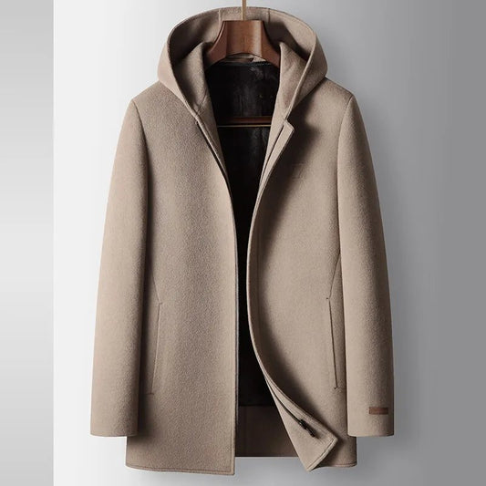 Miles | Heren Wolmantel met Capuchon