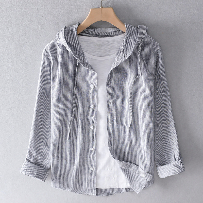 Dominic | Gestreept Hoodie Shirt voor Heren