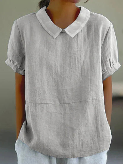 Mila | Stijlvolle Blouse met Ronde Kraag