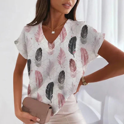 Esme | Stijlvolle Blouse met V-hals en Print